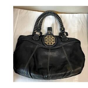 Kate Landry Black Leather Shoulder Bag Buckle Boho Purse